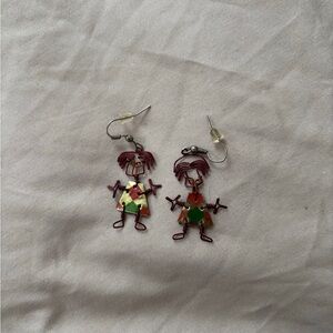 Colorful Wire Figure Earrings